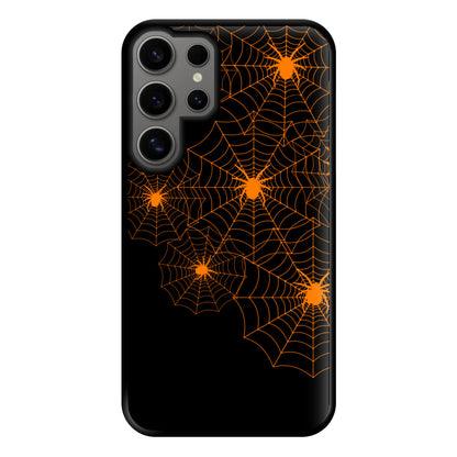 Orange Spider Web  Phone Case for Galaxy S24 Ultra