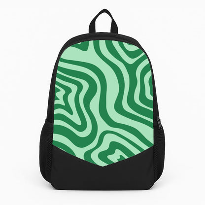 Green Abstract Halloween  Large Backpack