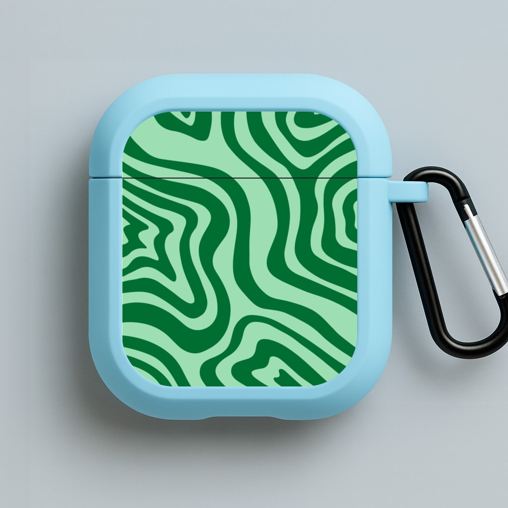 Green Abstract Halloween  Blue AirPods Case