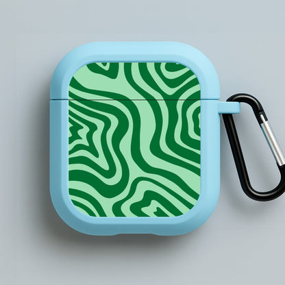 Green Abstract Halloween  Blue AirPods Case
