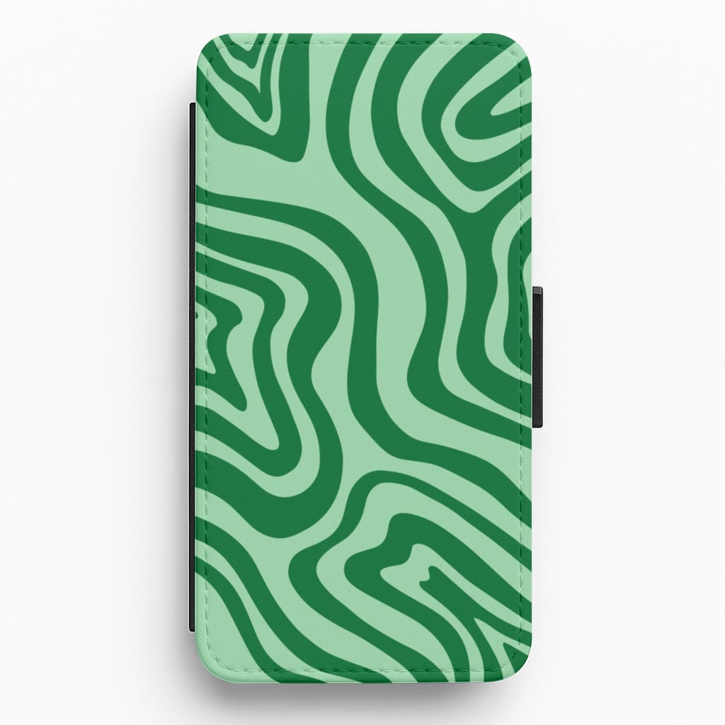 Green Abstract Halloween Flip / Wallet Phone Case