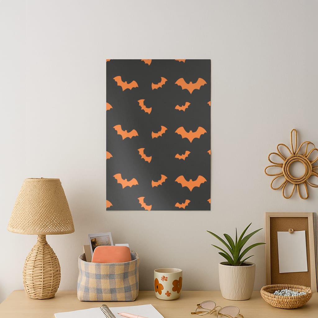 Orange Bat Art Print