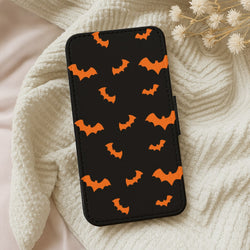Orange Bat Wallet Phone Case