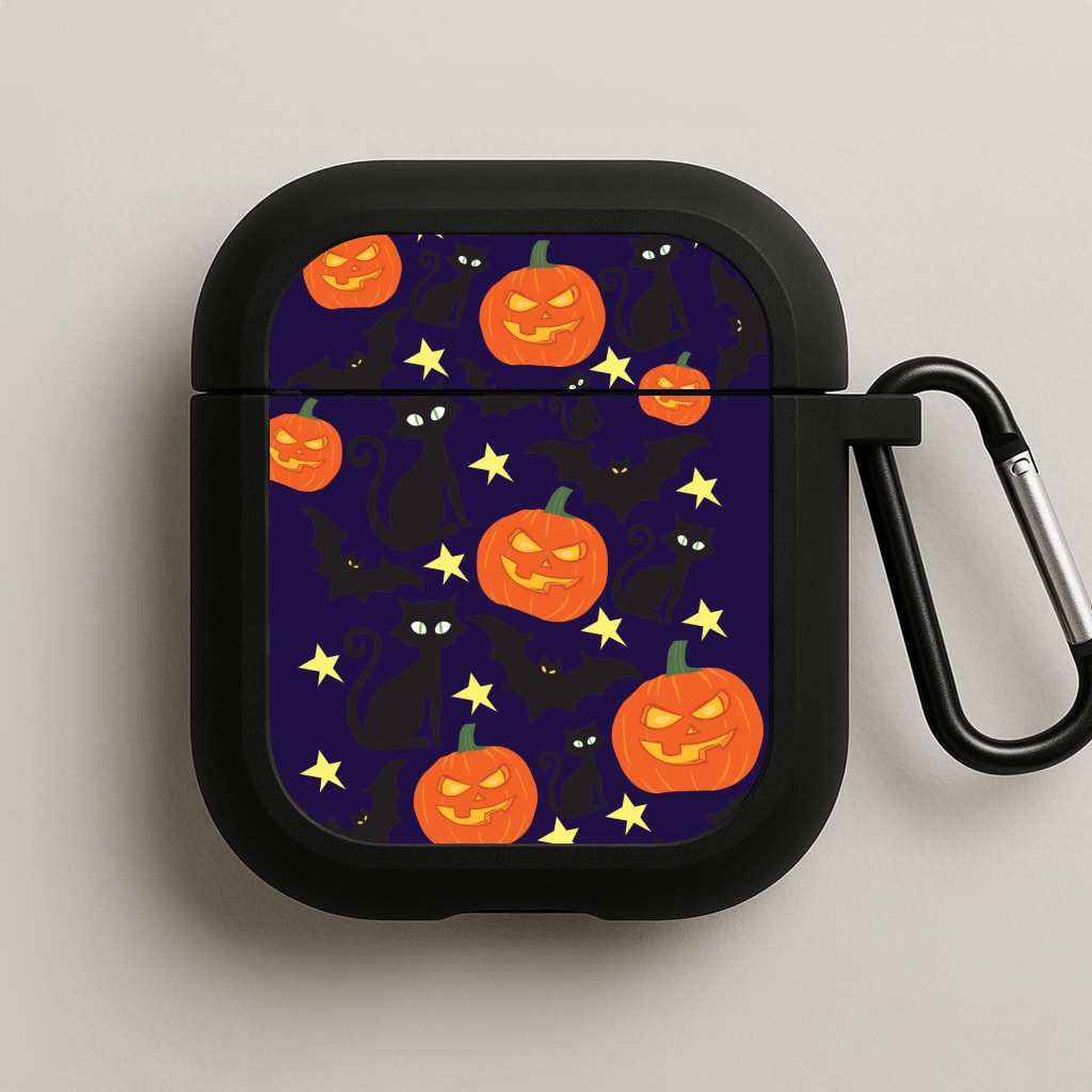 Pumpkin And Cats - Halloween AirPods Case