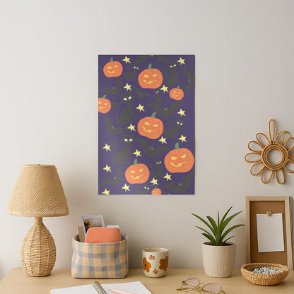 Pumpkin And Cats - Halloween Art Print