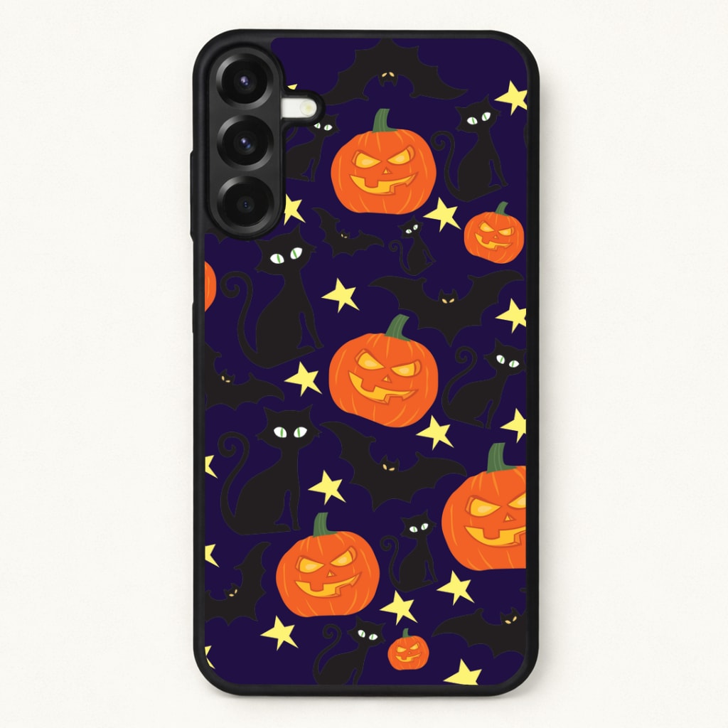 Pumpkin And Cats - Halloween Phone Case for Galaxy A57