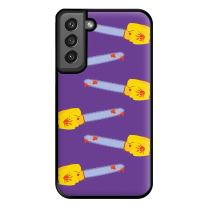 Chainsaw Pattern - Halloween Phone Case for Galaxy S21FE