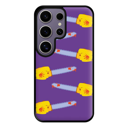 Chainsaw Pattern - Halloween Phone Case for Galaxy S25 Ultra