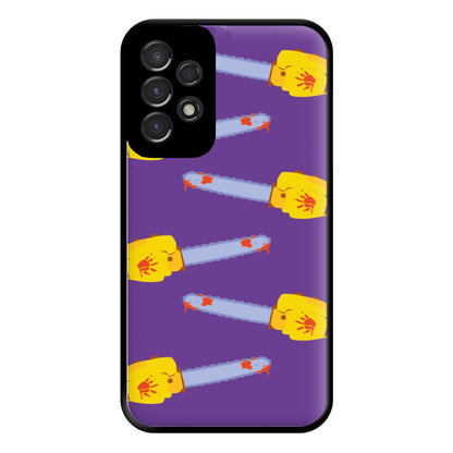 Chainsaw Pattern - Halloween Phone Case for Galaxy A53