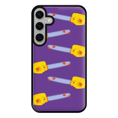 Chainsaw Pattern - Halloween Phone Case for Galaxy S24FE