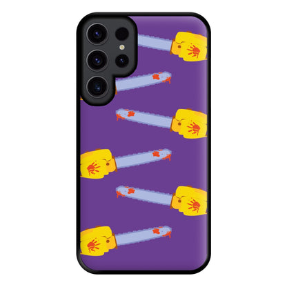 Chainsaw Pattern - Halloween Phone Case for Galaxy S23 Ultra