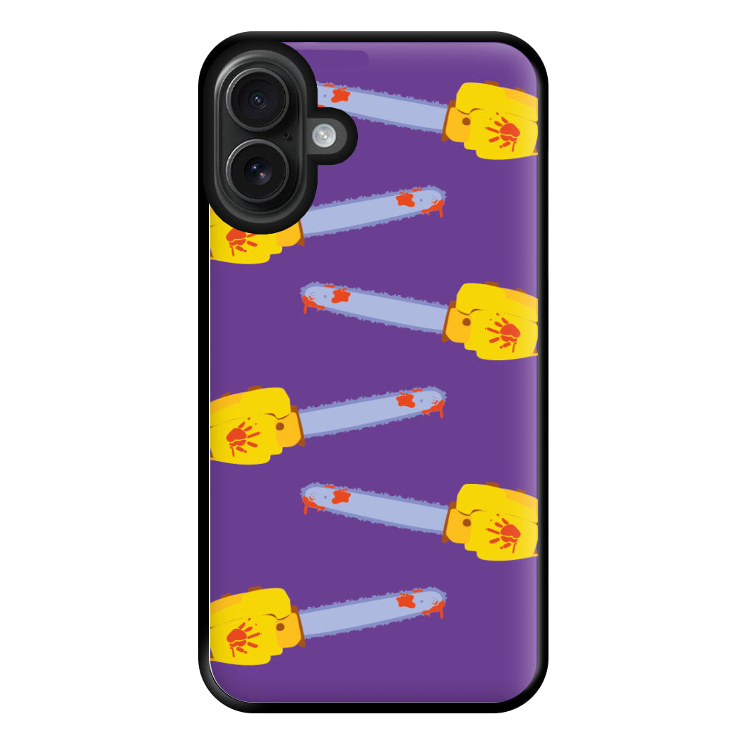 Chainsaw Pattern - Halloween Phone Case for iPhone 16 Plus