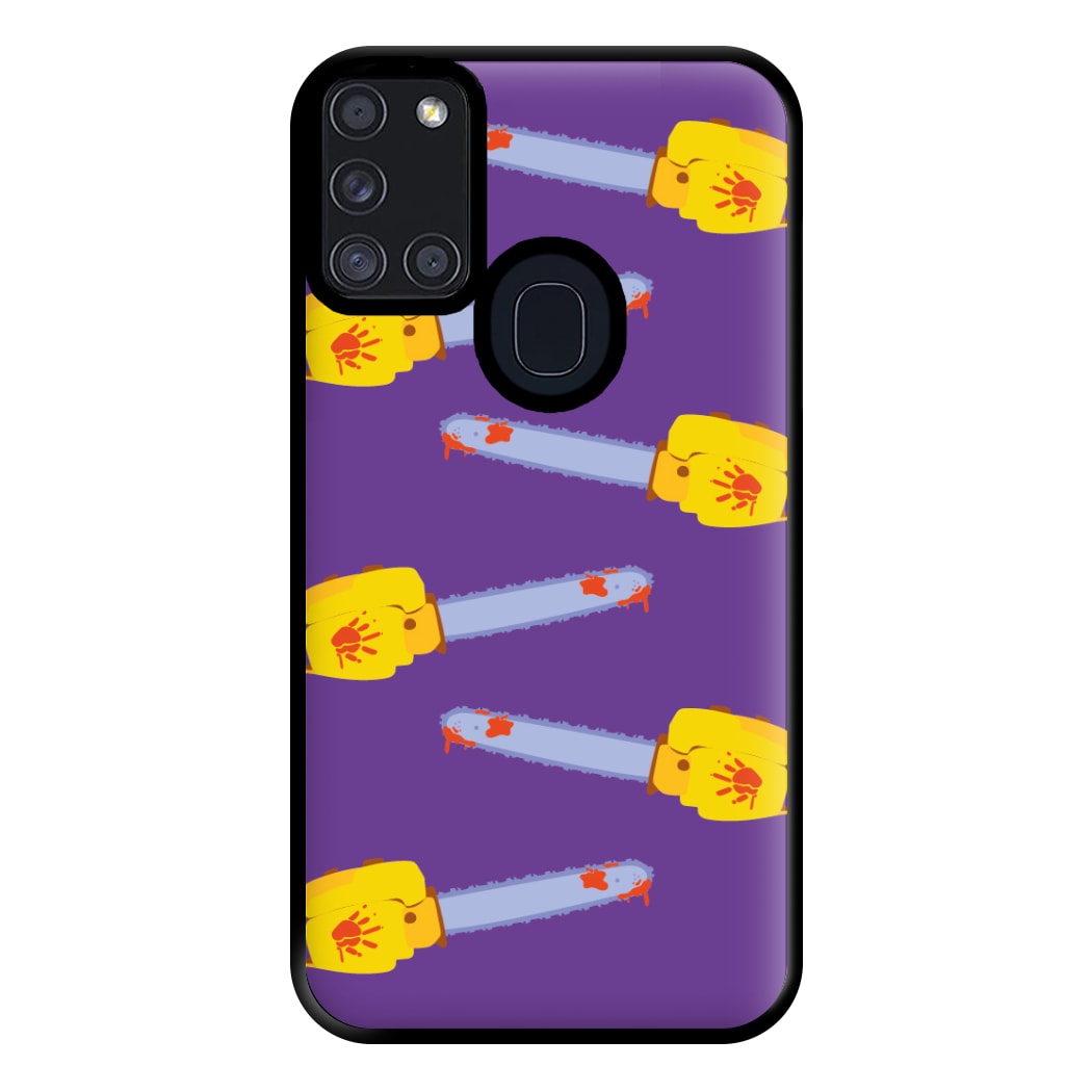 Chainsaw Pattern - Halloween Phone Case for Galaxy A21s