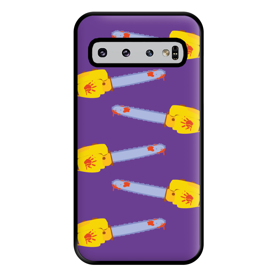 Chainsaw Pattern - Halloween Phone Case for Galaxy S10 Plus