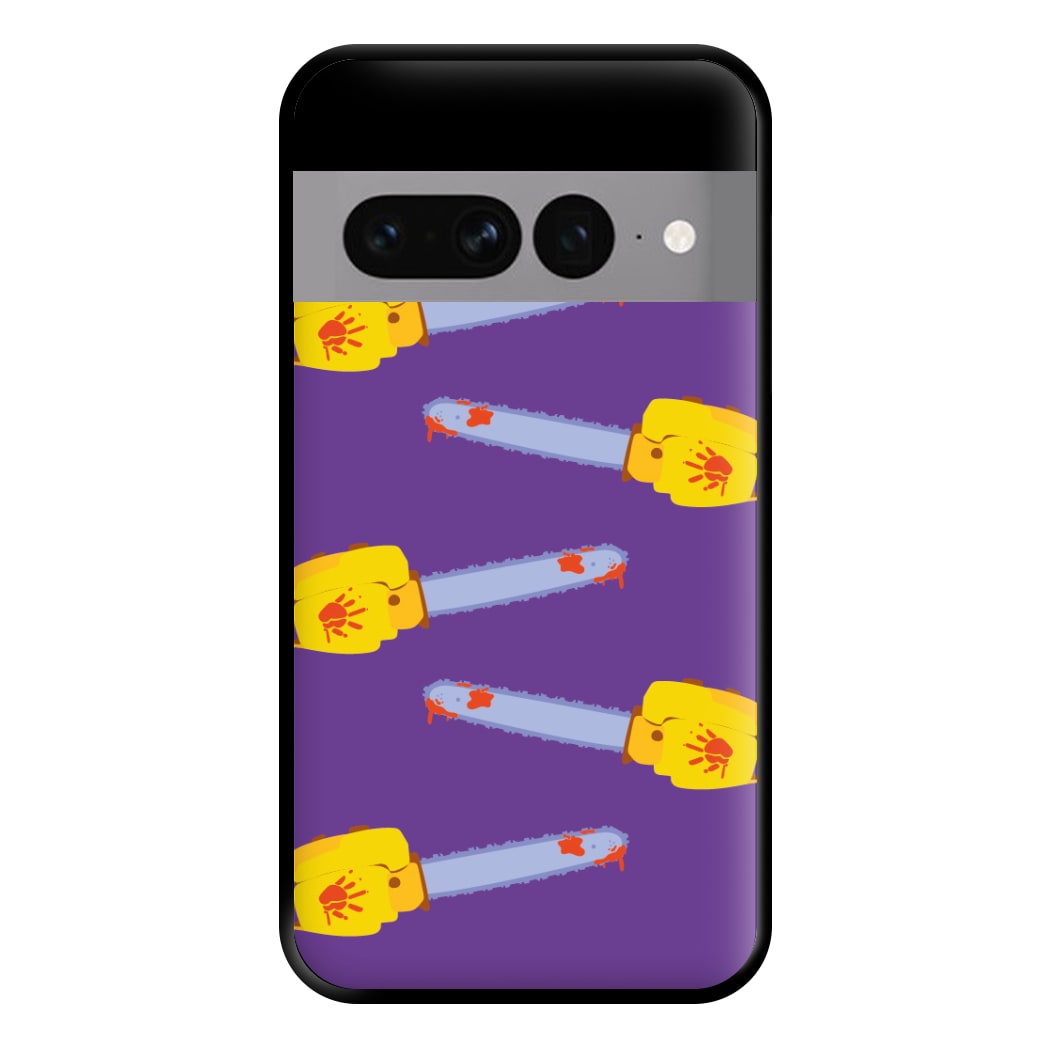 Chainsaw Pattern - Halloween Phone Case for Google Pixel 7 Pro