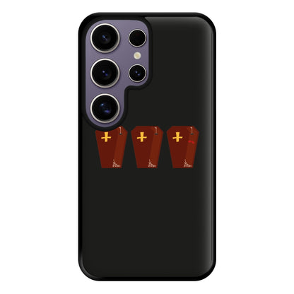 Coffin Pattern - Halloween Phone Case for Galaxy S25 Ultra