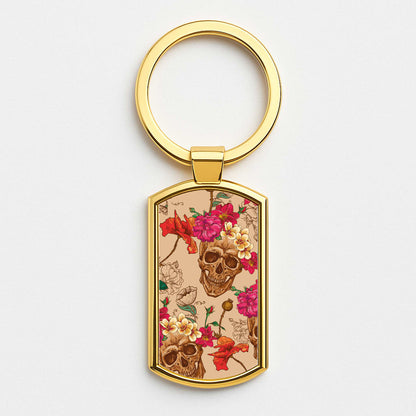 Calavera - Halloween Gold Keyring