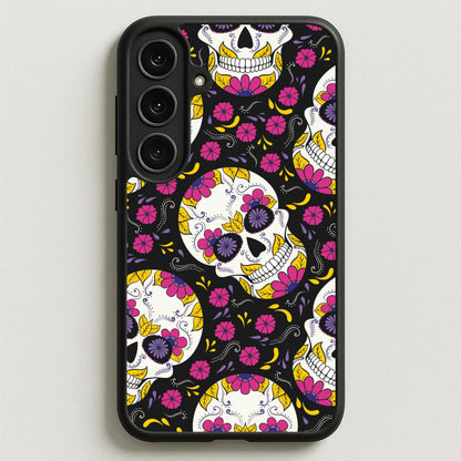 Calavera Pattern - Halloween Phone Case for Galaxy S25FE