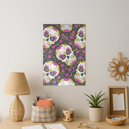 Calavera Pattern - Halloween Art Print