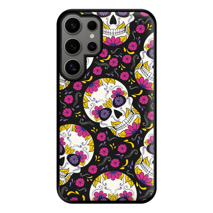 Calavera Pattern - Halloween Phone Case for Galaxy S24 Ultra