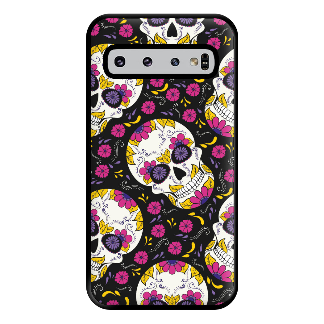 Calavera Pattern - Halloween Phone Case for Galaxy S10 Plus