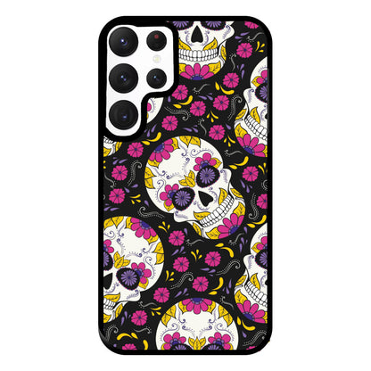 Calavera Pattern - Halloween Phone Case for Galaxy S22 Ultra