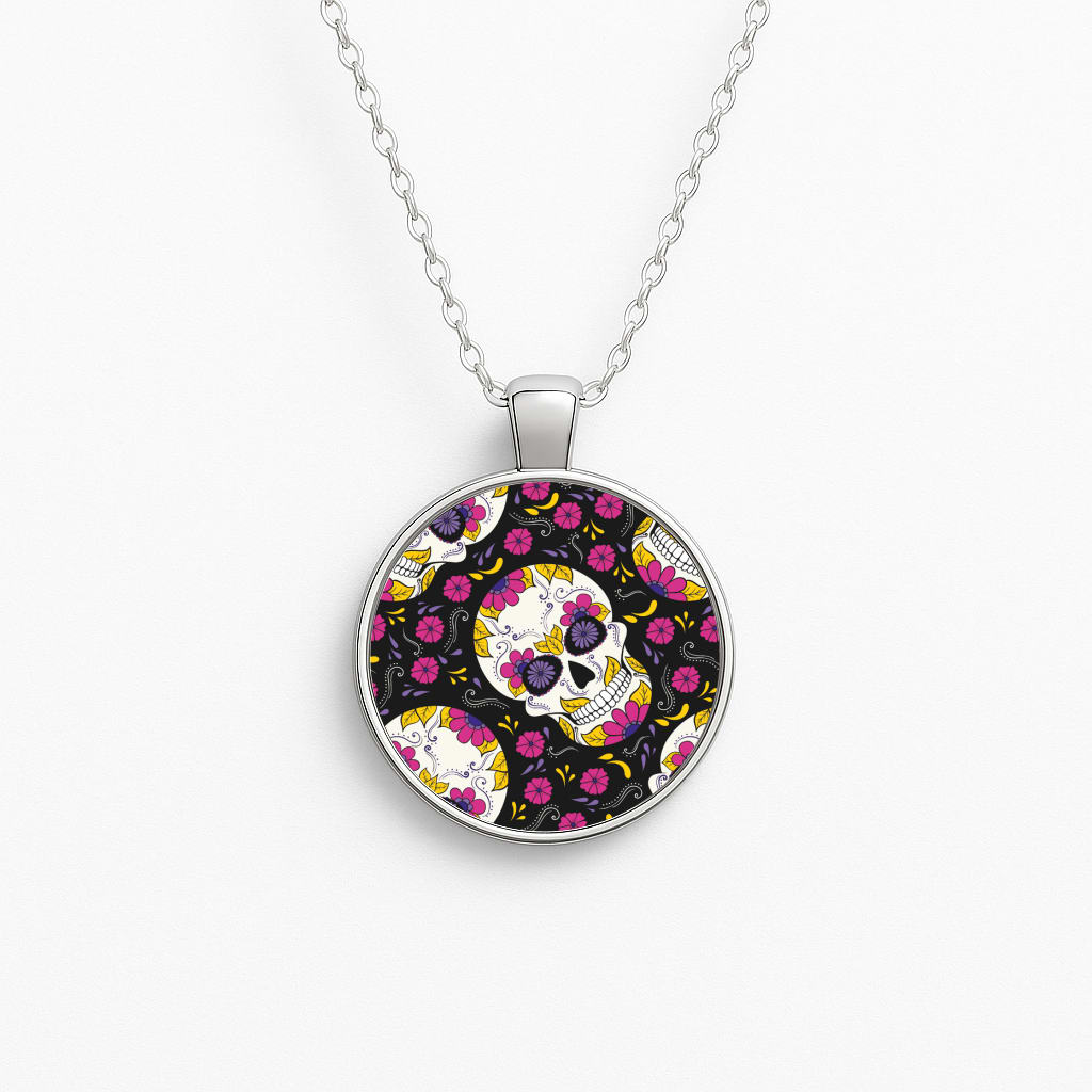 Calavera Pattern - Halloween Necklace