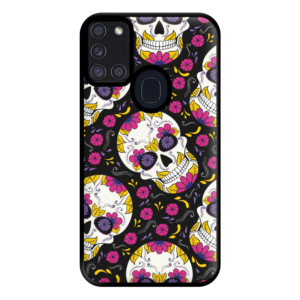 Calavera Pattern - Halloween Phone Case for Galaxy A21s