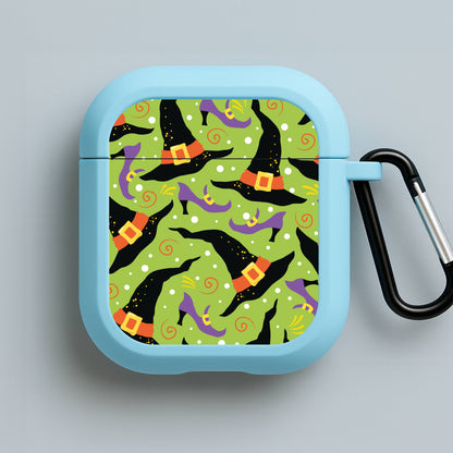 Witch's Attire Pattern - Halloween Blue AirPods Case