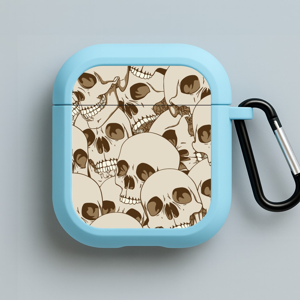 Skull Pattern - Halloween Blue AirPods Case