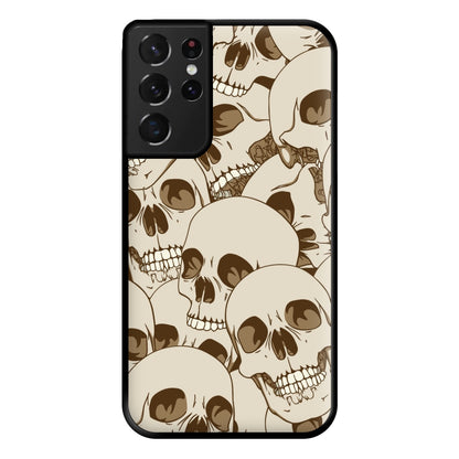 Skull Pattern - Halloween Phone Case for Galaxy S21 Ultra