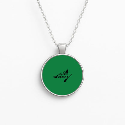 Witch Please - Halloween Circle Necklace