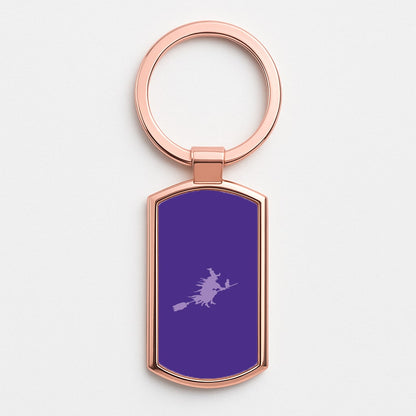 Witch And Cat - Halloween Rose Gold Keyring