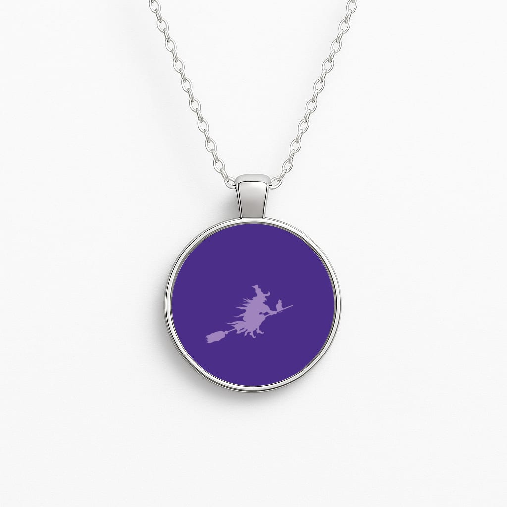 Witch And Cat - Halloween Necklace