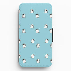 Ghost Pattern - Halloween Flip / Wallet Phone Case