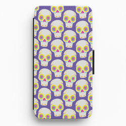 Skull Pattern - Halloween Flip / Wallet Phone Case