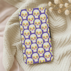 Skull Pattern - Halloween Wallet Phone Case