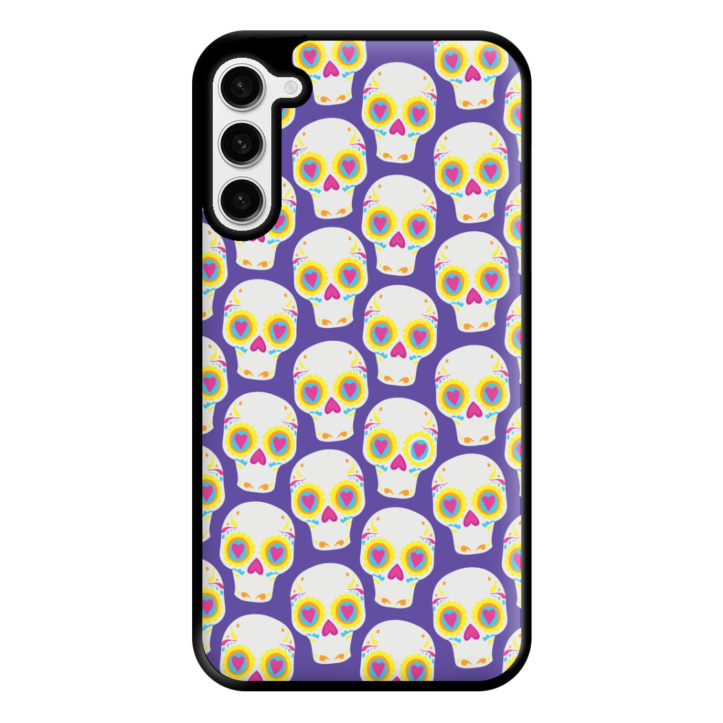 Skull Pattern - Halloween Phone Case for Galaxy S23 Plus