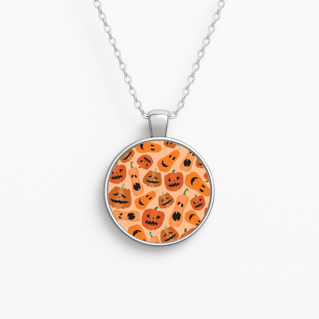 Chilli Pumpkin - Halloween Circle Necklace