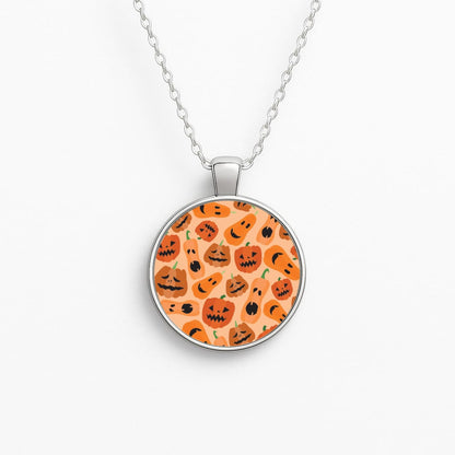 Chilli Pumpkin - Halloween Circle Necklace