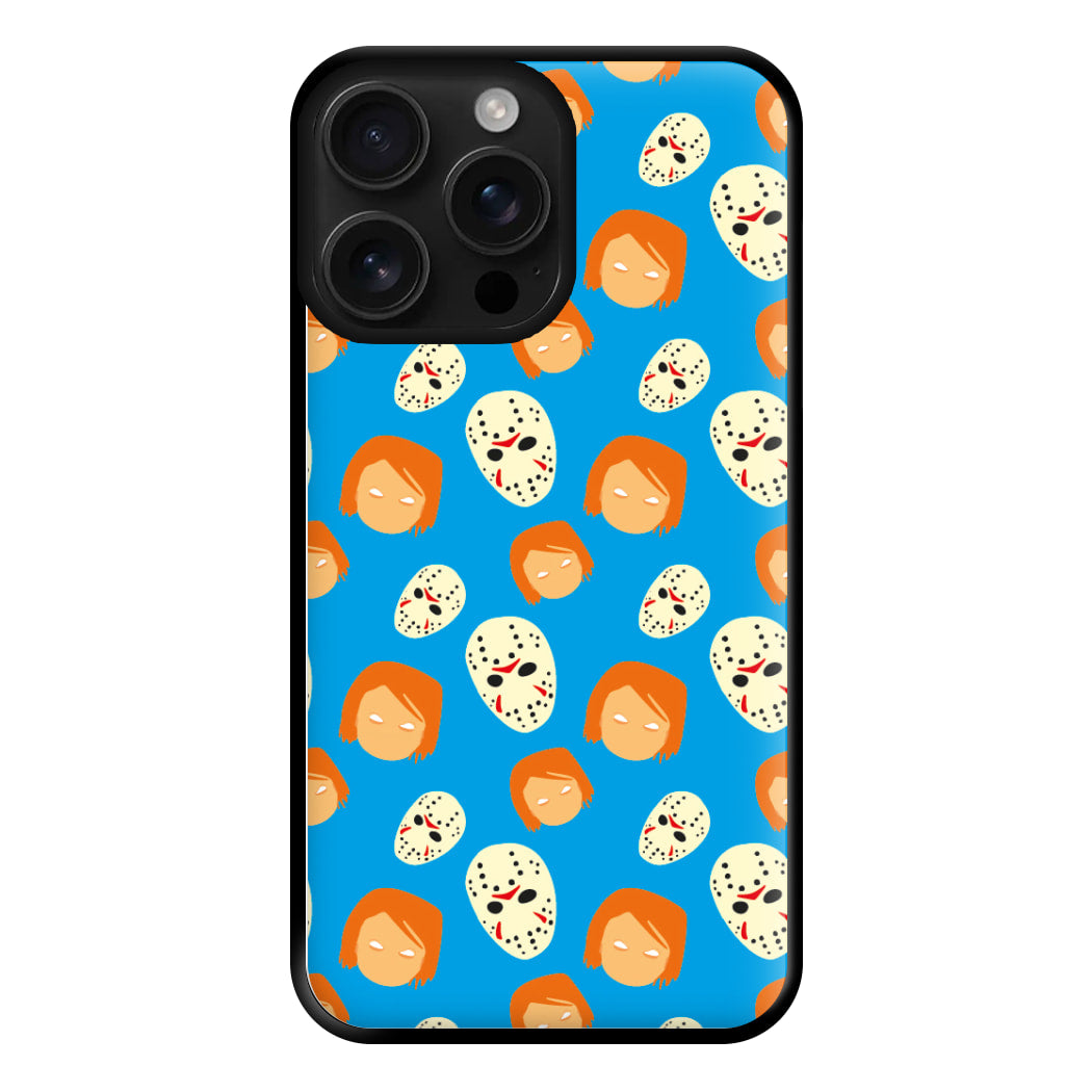 Chucky And Jason Pattern - Halloween Phone Case for iPhone 16 Pro Max