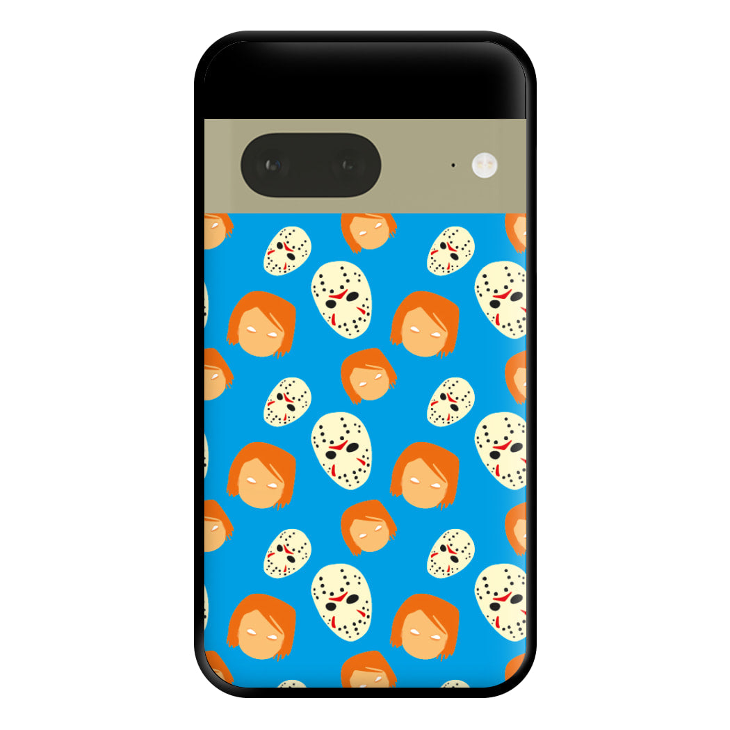 Chucky And Jason Pattern - Halloween Phone Case for Google Pixel 7a