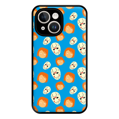 Chucky And Jason Pattern - Halloween Phone Case for iPhone 14 Plus