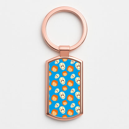 Chucky And Jason Pattern - Halloween Rose Gold Keyring