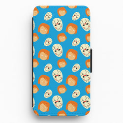 Chucky And Jason Pattern - Halloween Flip / Wallet Phone Case
