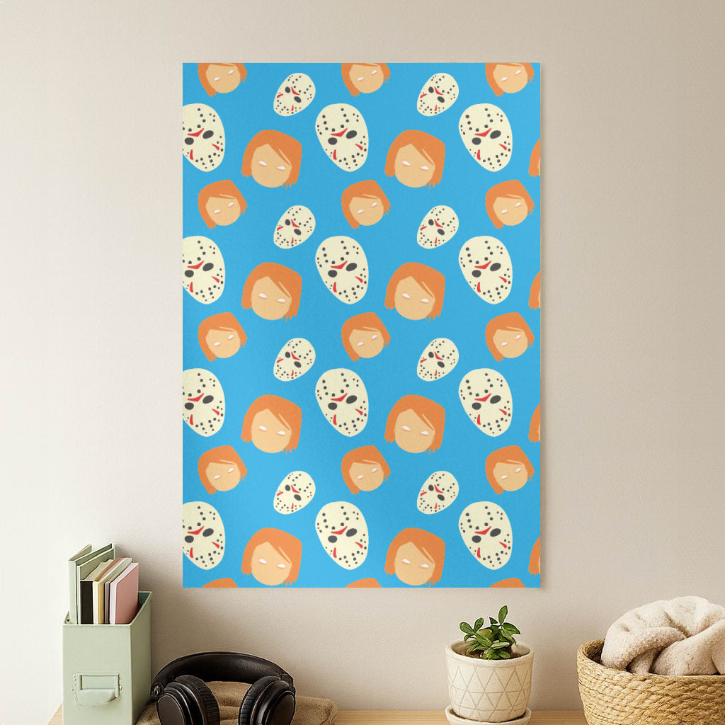 Chucky And Jason Pattern - Halloween Poster