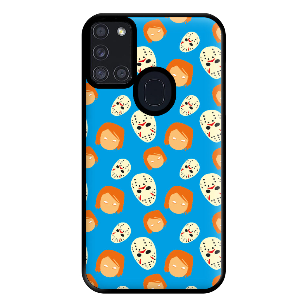 Chucky And Jason Pattern - Halloween Phone Case for Galaxy A21s