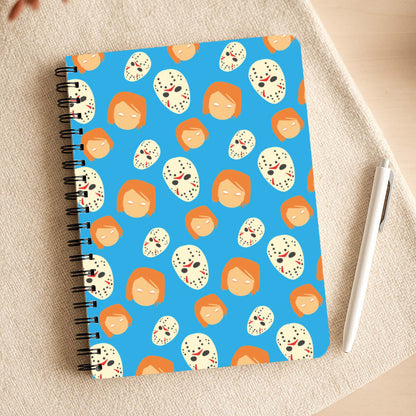 Chucky And Jason Pattern - Halloween Notepad