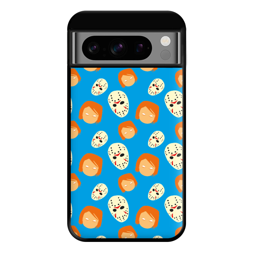 Chucky And Jason Pattern - Halloween Phone Case for Google Pixel 8 Pro