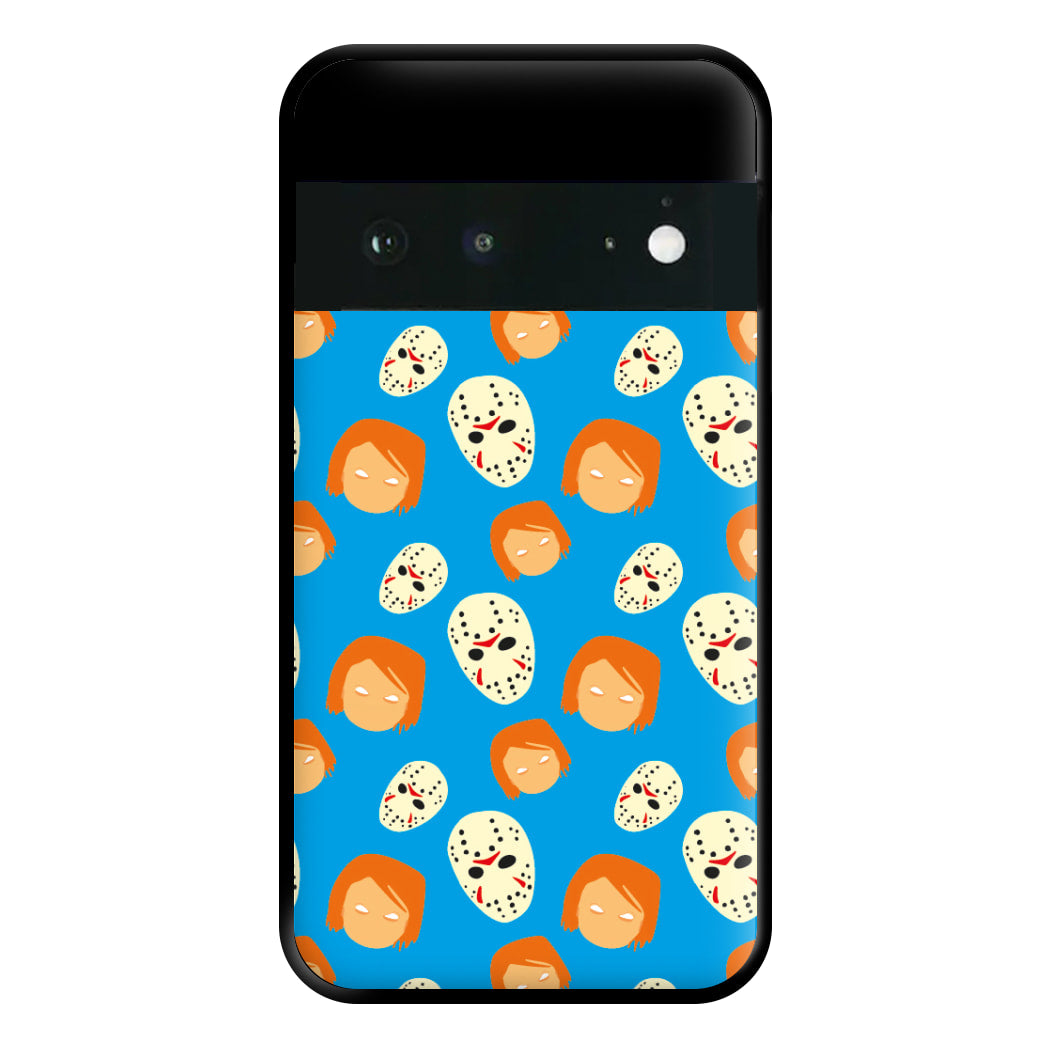 Chucky And Jason Pattern - Halloween Phone Case for Google Pixel 6a